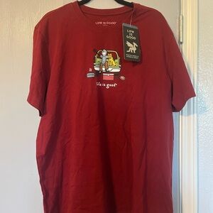 Life Is Good Men's Red Short Sleeve Tee